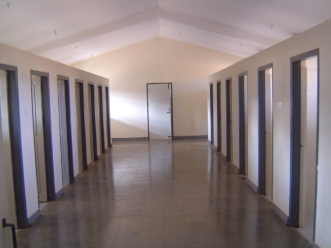 Interior corridor of a hostel block