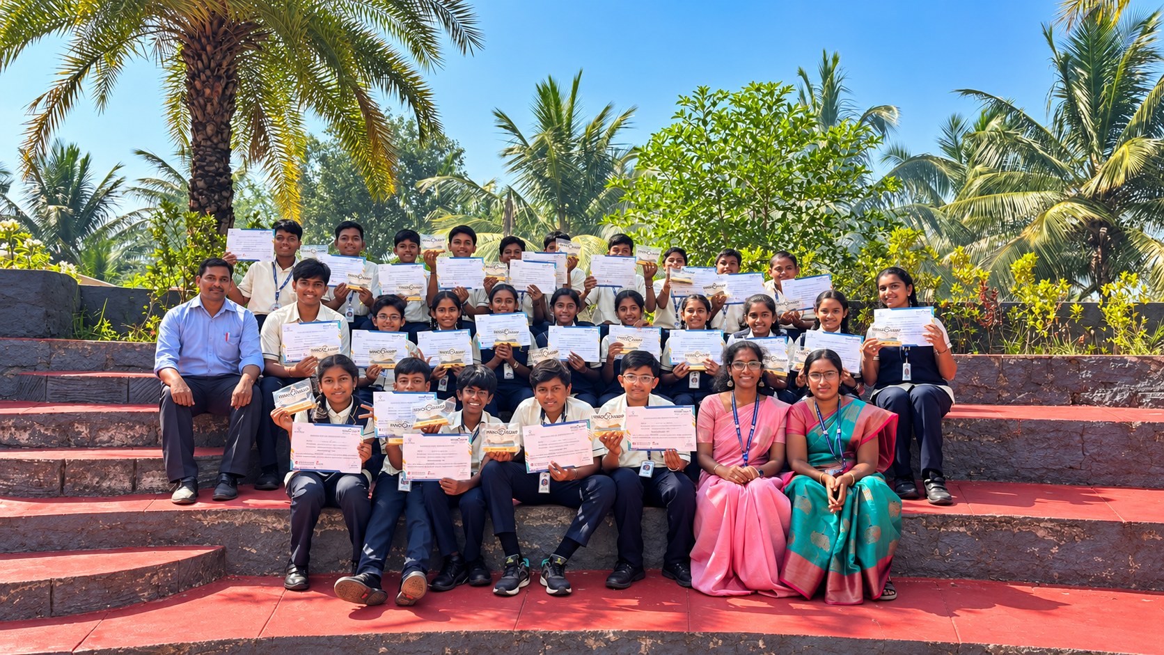 MMS students and mentor teachers with their certificates at the InnoChamp Season 2 zonal level prelims