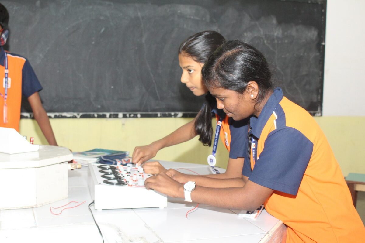 A student completes an individual physics lab session
