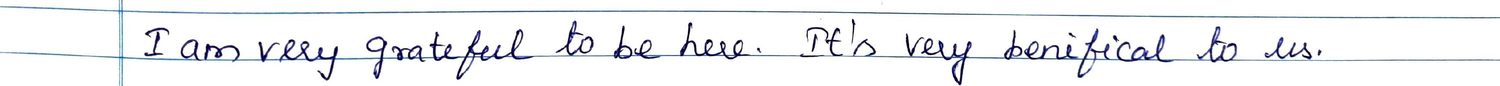 Handwritten VR Lab feedback note