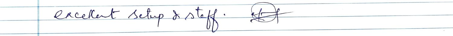Handwritten VR Lab feedback note