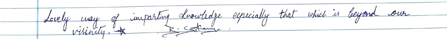 Handwritten VR Lab feedback note